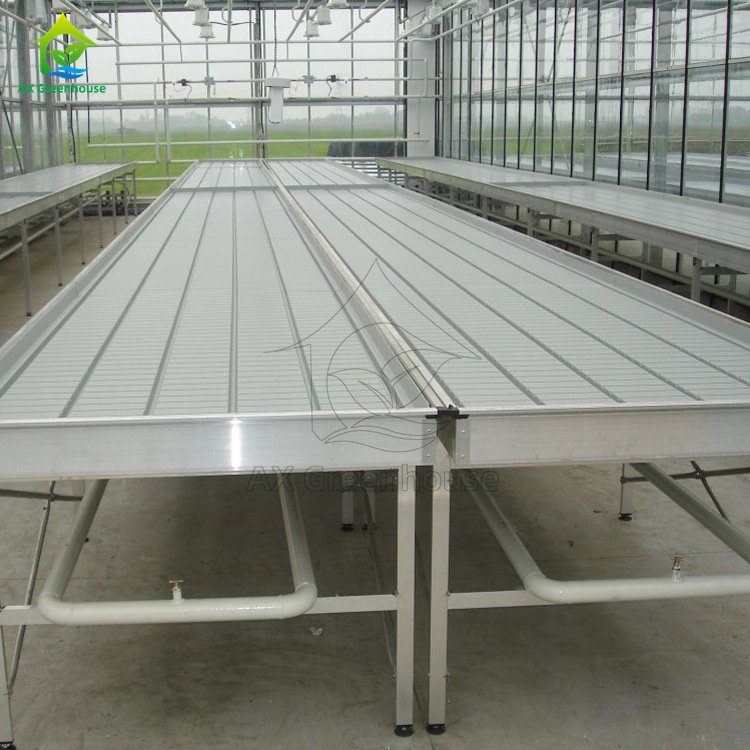Hot Selling 4*8 Hydroponic Ebb Flood Rolling Greenhouse Benches Growing Trays Table For Sale