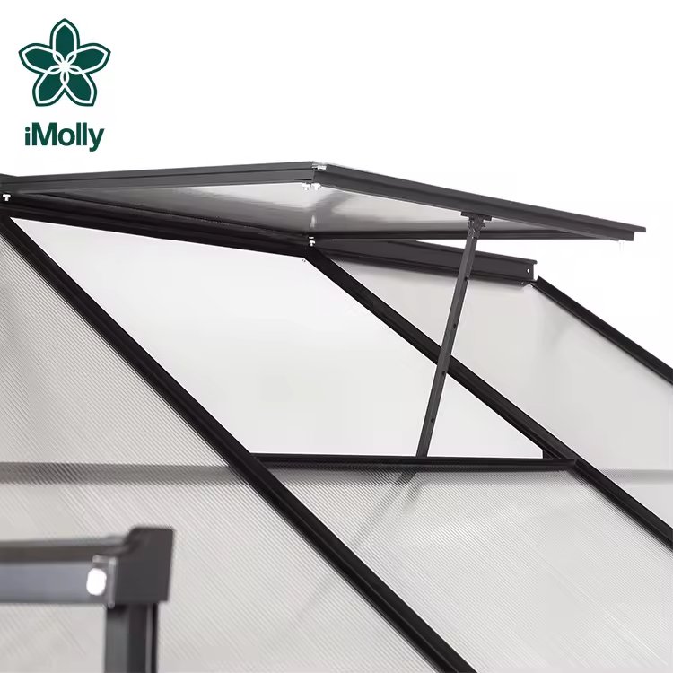 Wholesale 8Ft Polygon Greenhouse Garden Withstand Wind Glass Mini Garden House Single Door Walk-In Greenhouse For Outdoors