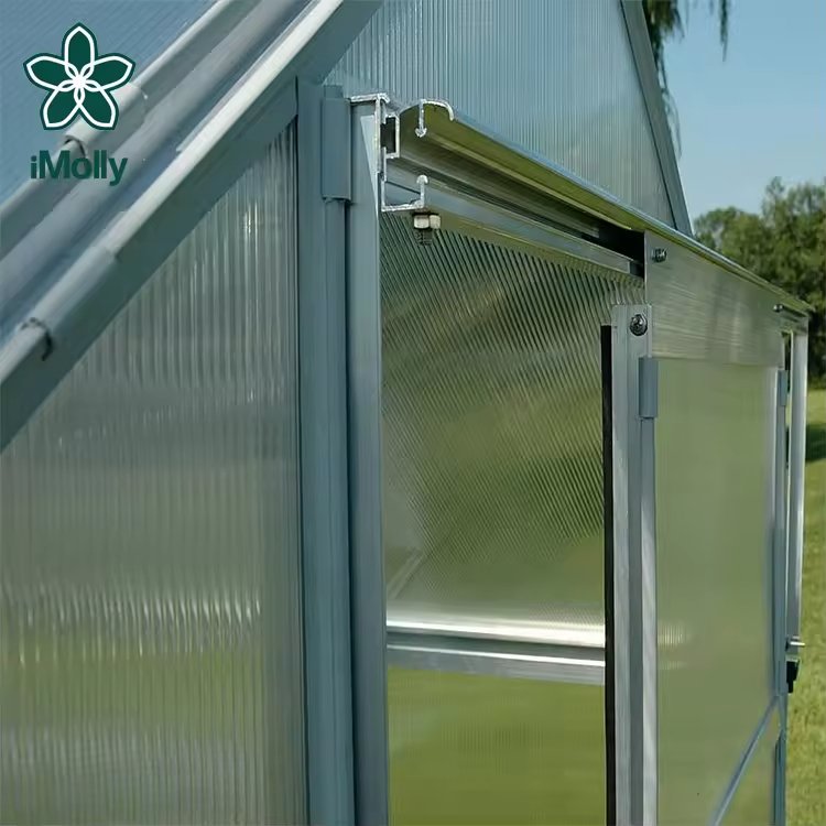 Wholesale 8Ft Polygon Greenhouse Garden Withstand Wind Glass Mini Garden House Single Door Walk-In Greenhouse For Outdoors