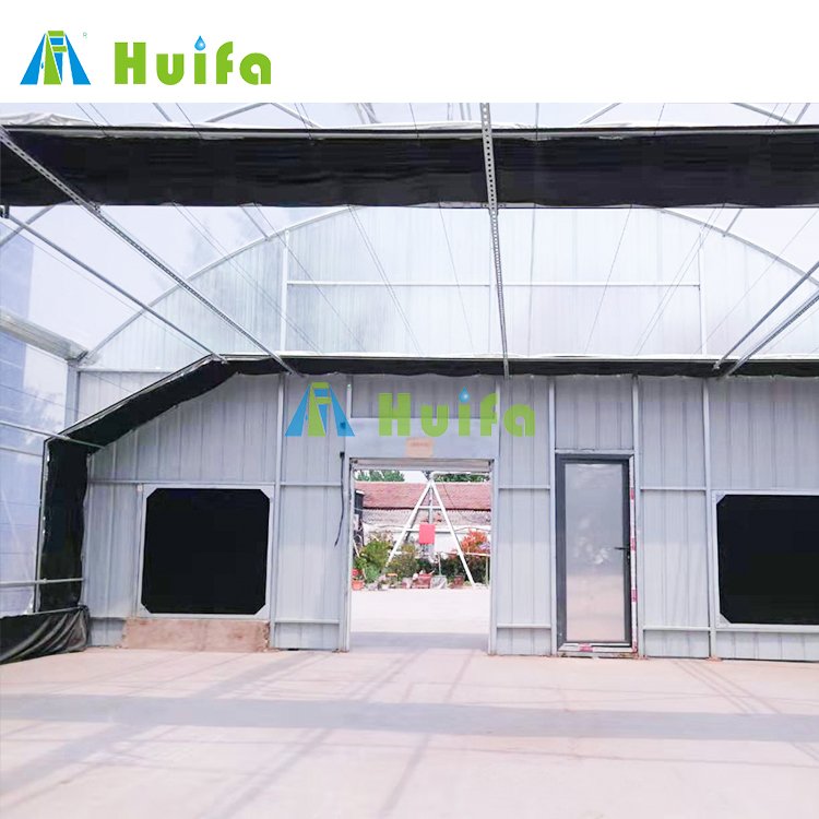 Large Single Span Greenhouse Light Deprivation Greenhouse Blackout System Light Deprivation Hemp Greenhouses
