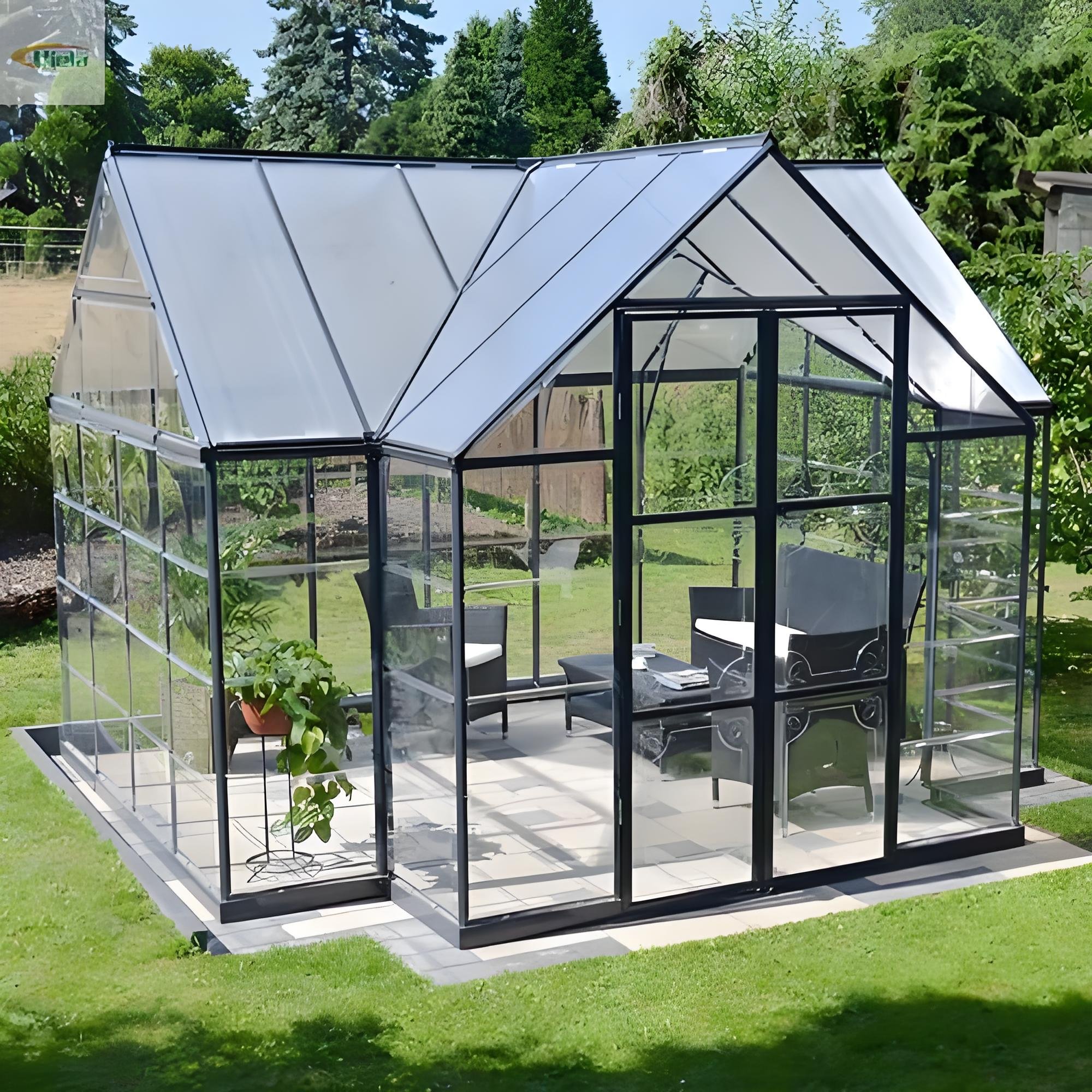 Garden greenhouse family gardening glass greenhouse solar panel insulation shed galvanized pipe balcony garden greenhouse shed