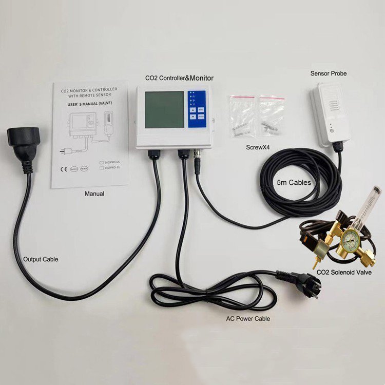 Indoor plant growing tents rooms cylinder tanks generator solenoid valve exhaust fan control Tuya App CO2 regulator Controller