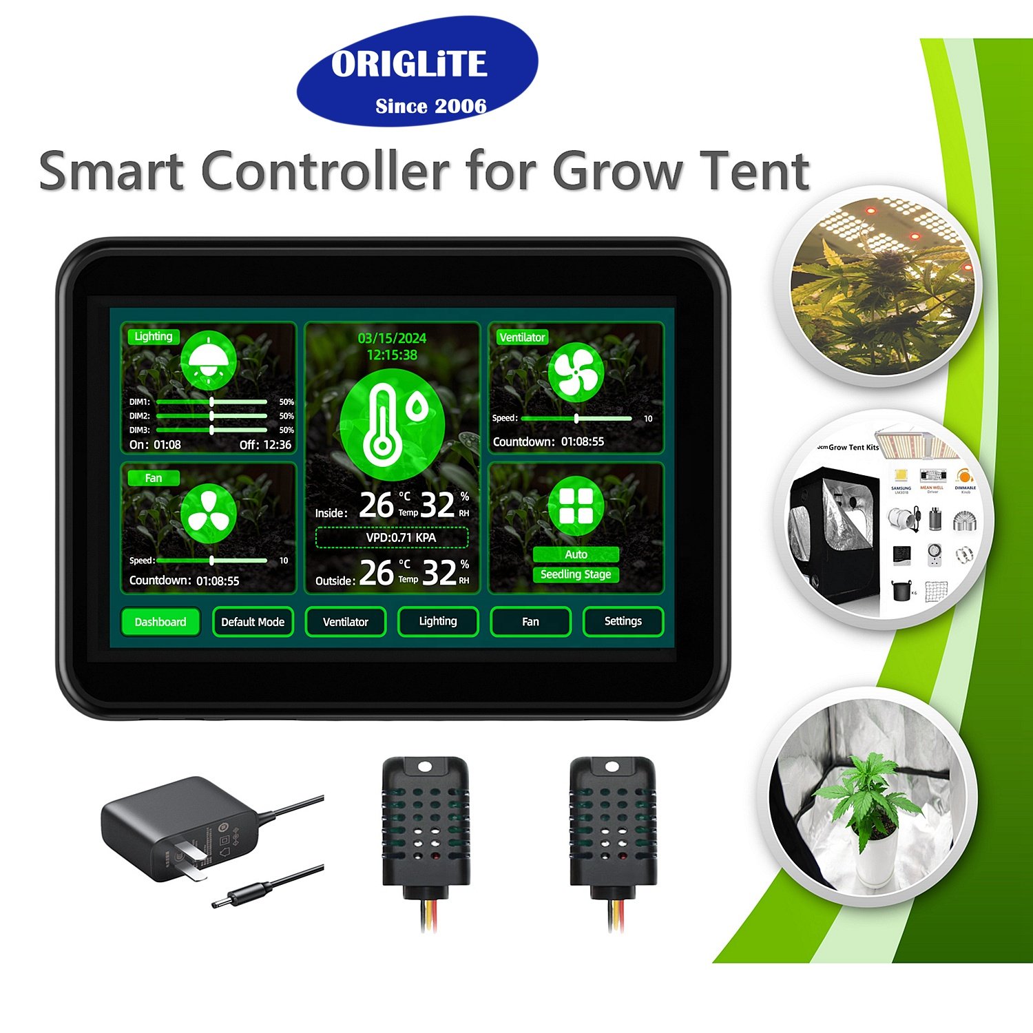 ORIGLiTE Grow Tent Kit 7-in-1 1680D Grow Kit Mini Garden Grow Kits