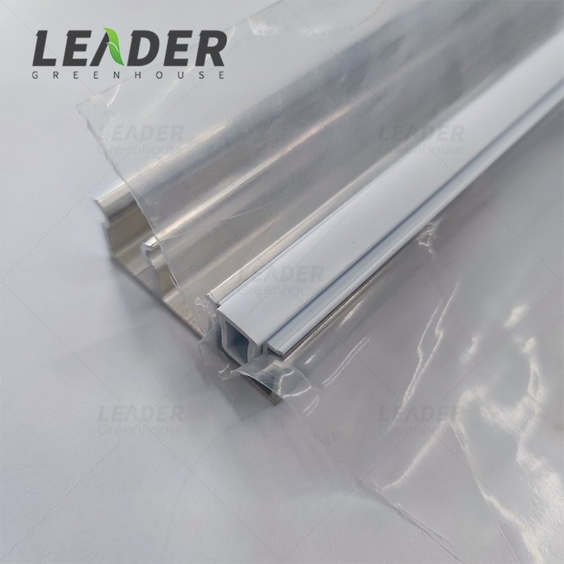 UV protection agricultural multi span greenhouse double-layer inflated plastic film lock profile PVC clip connector