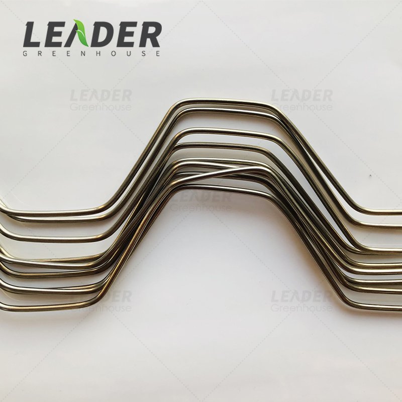 Anti rust agricultural nursery greenhouse 304 stainless steel wiggle wire 2.2mm zigzag with rail c channel for poly film holding