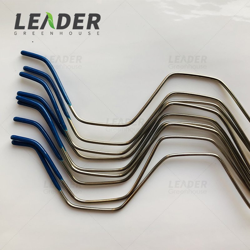 Anti rust agricultural nursery greenhouse 304 stainless steel wiggle wire 2.2mm zigzag with rail c channel for poly film holding