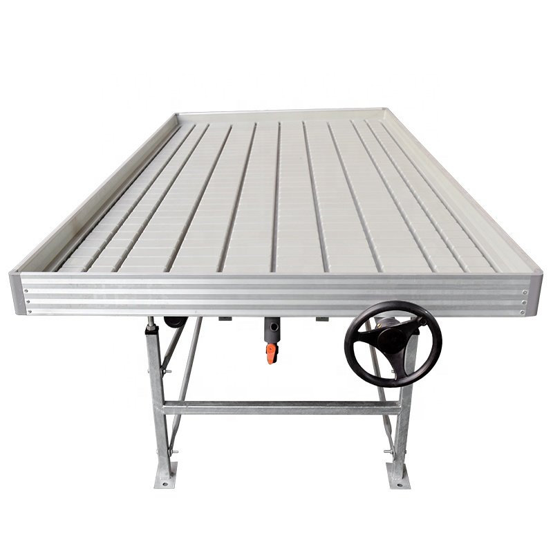 Agricultural greenhouse seedbed ebb and flow trays flood and drain table / flood table rolling benches