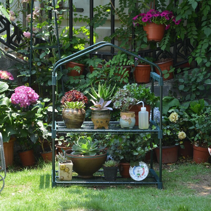 2Tier High quality Greenhouse Plastic Mini House Garden Agriculture Greenhouse