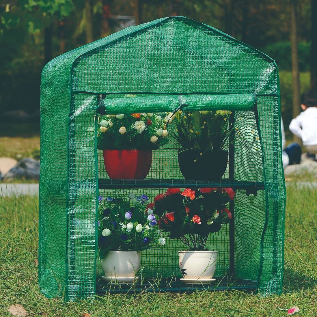 2Tier High quality Greenhouse Plastic Mini House Garden Agriculture Greenhouse
