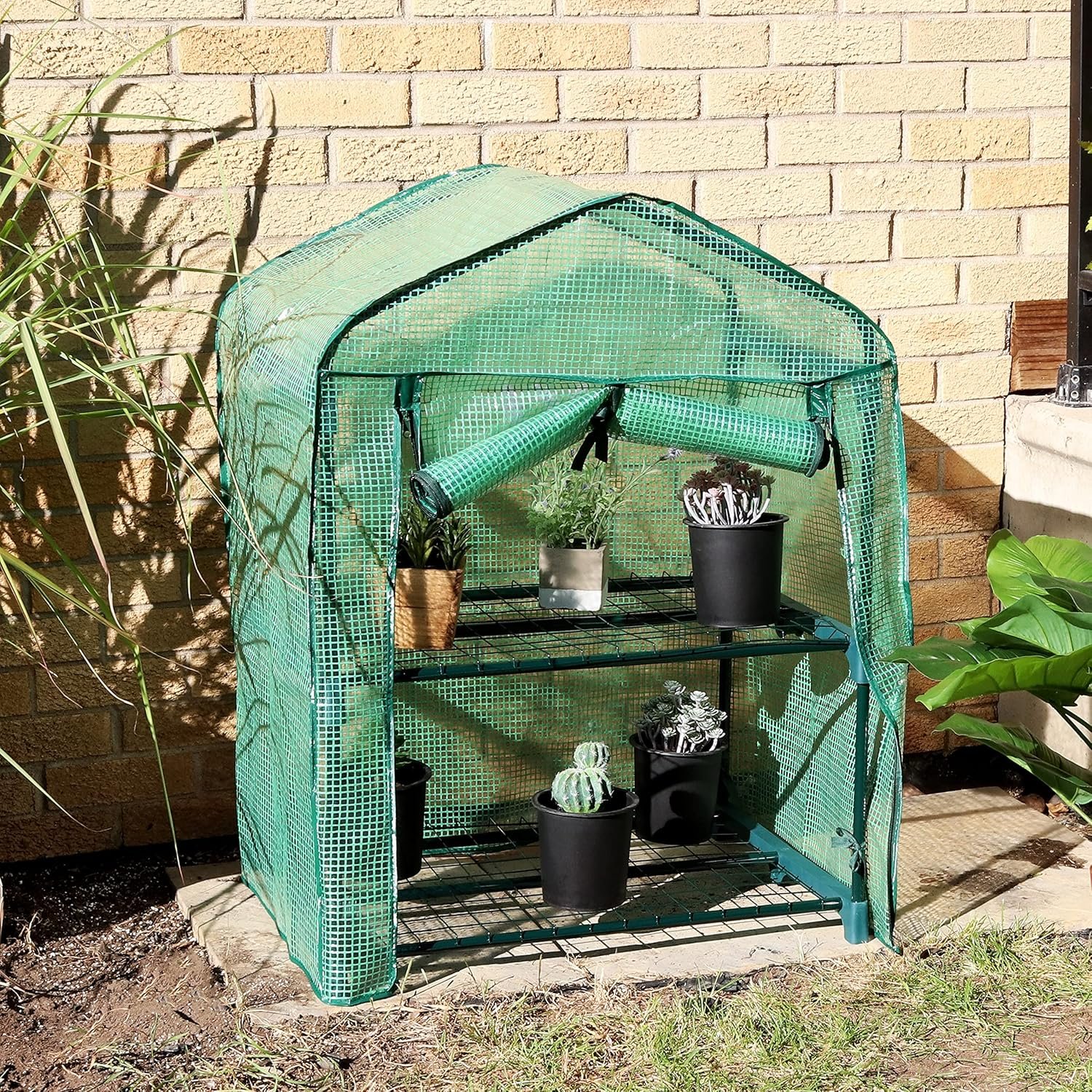 2Tier High quality Greenhouse Plastic Mini House Garden Agriculture Greenhouse