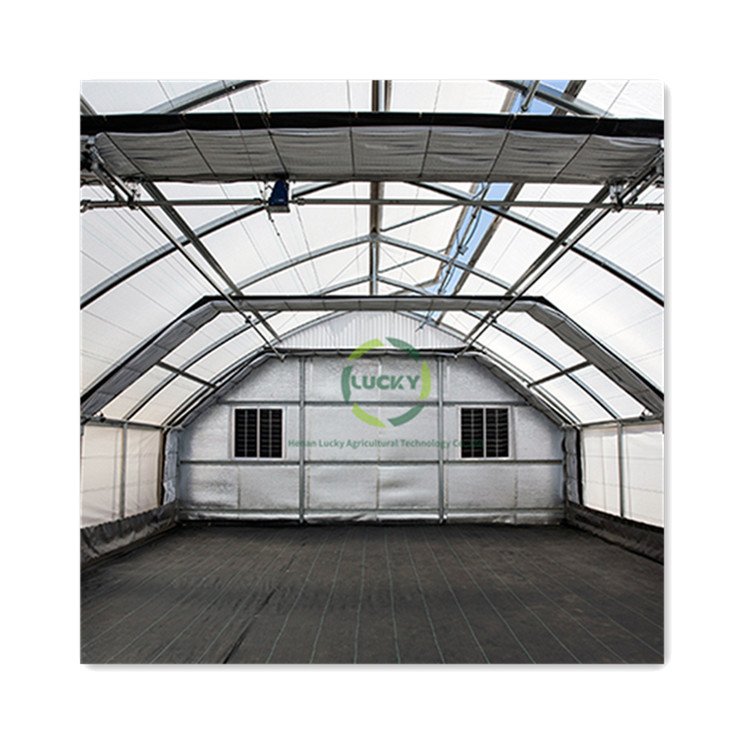 Agriculture Equipment 10m*100m Hydroponic Container Light Deprivation Blackout Film Multi Span Greenhouses