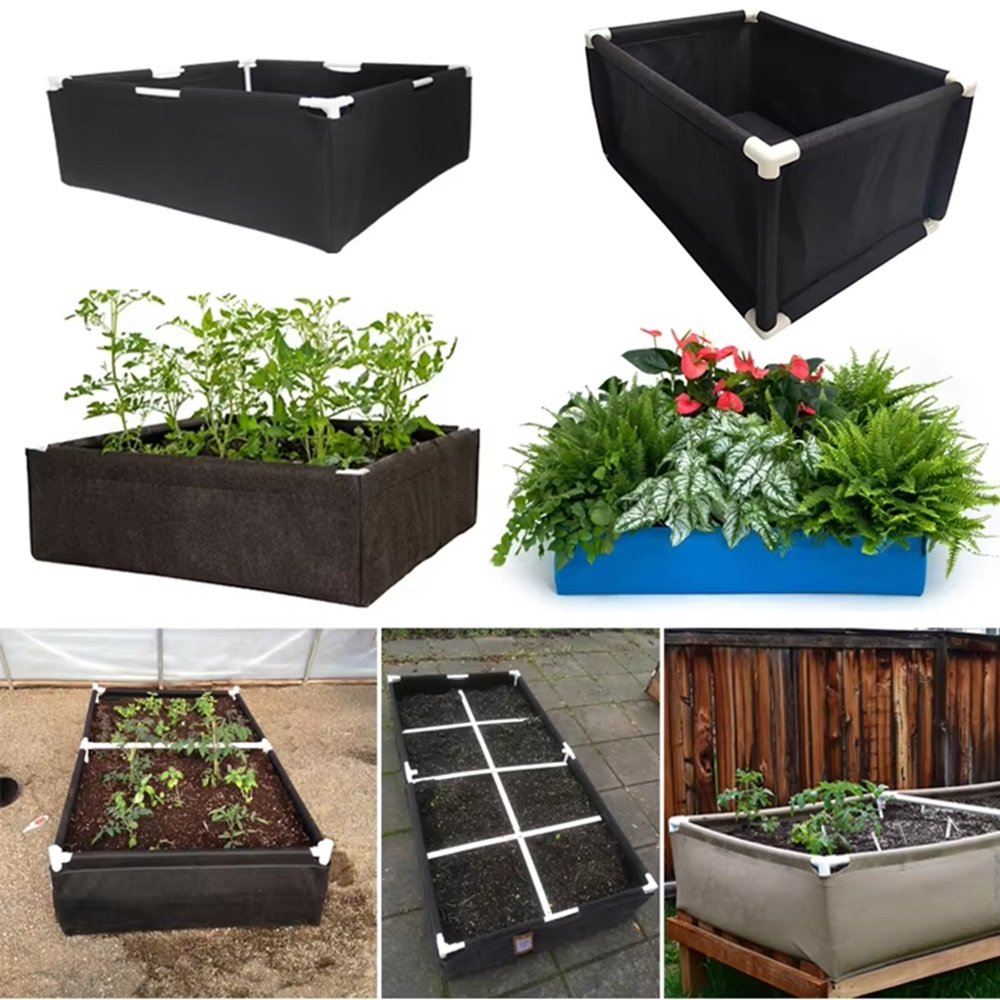4ft X 4ft X 1.5ft Fabric Felt Greenhouse Grow Beds With PVC Trellis Greenhouse Product Type Grow Bags