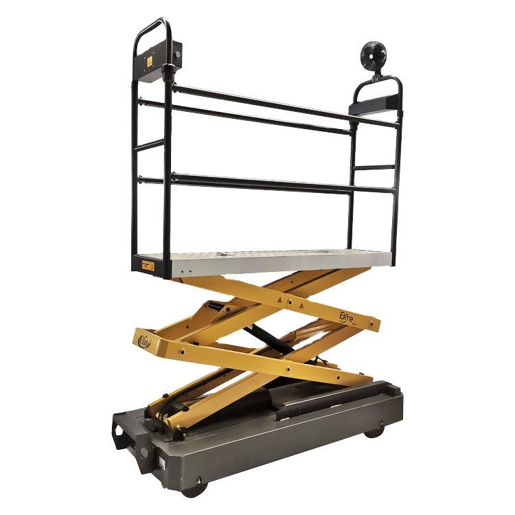 Agriculture Cultivation And Care Of High-Wire Crops 3.5 M Mobile Scissor Rail Harvest Lift cart