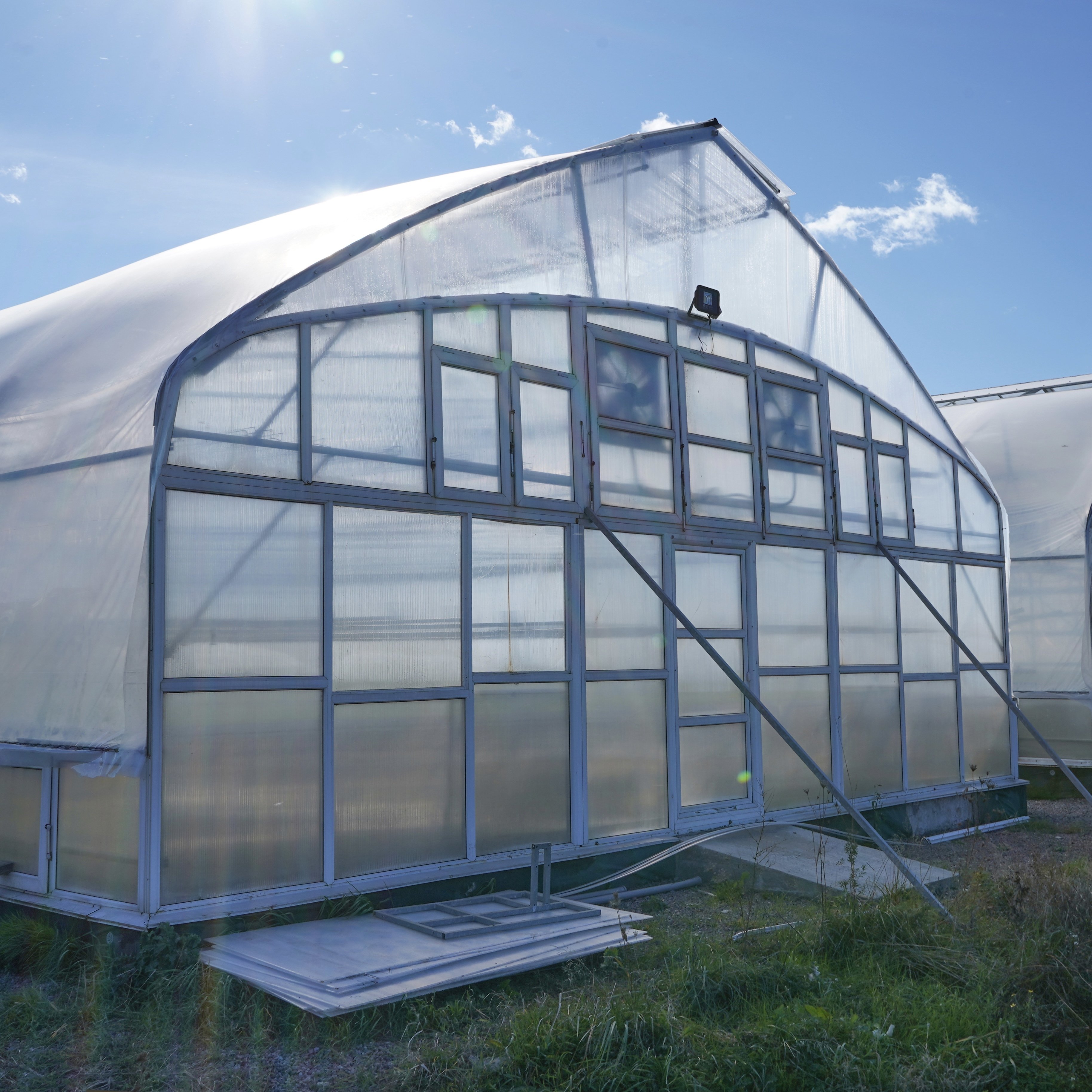Outdoor Hot Galvanized Steel Frame Commercial Planting Vegetables Fruits Pe Plastic Film Agricultural Greenhouses