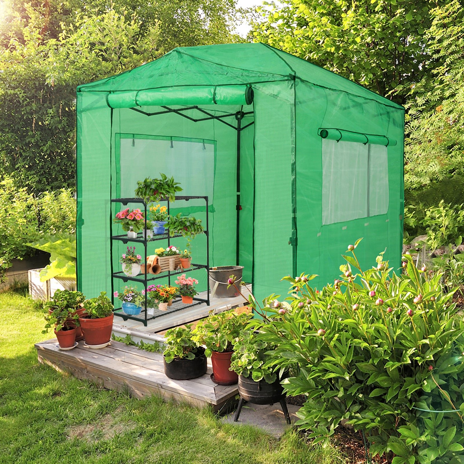 Greenhouse For Outdoors With Screen Windows Plant Garden Outdoor Quality Assurance