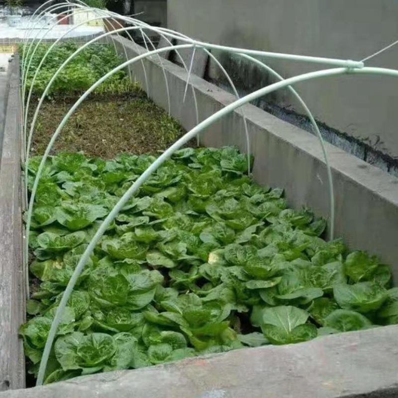 Greenhouse Garden Hoop Growth Tunnel Plastic Coating Anti Rust Glass Fiber With Connectors Clamping Plant Covers