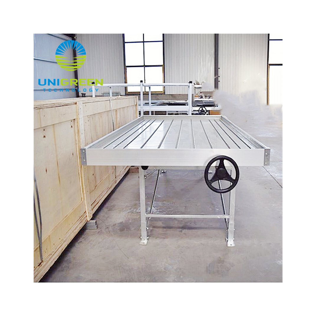 Hydroponic Ebb And Flow Drain Plants Rolling Bench Table Custom Size Planting Flood Bench For Agricultural Drip Irrigation Used
