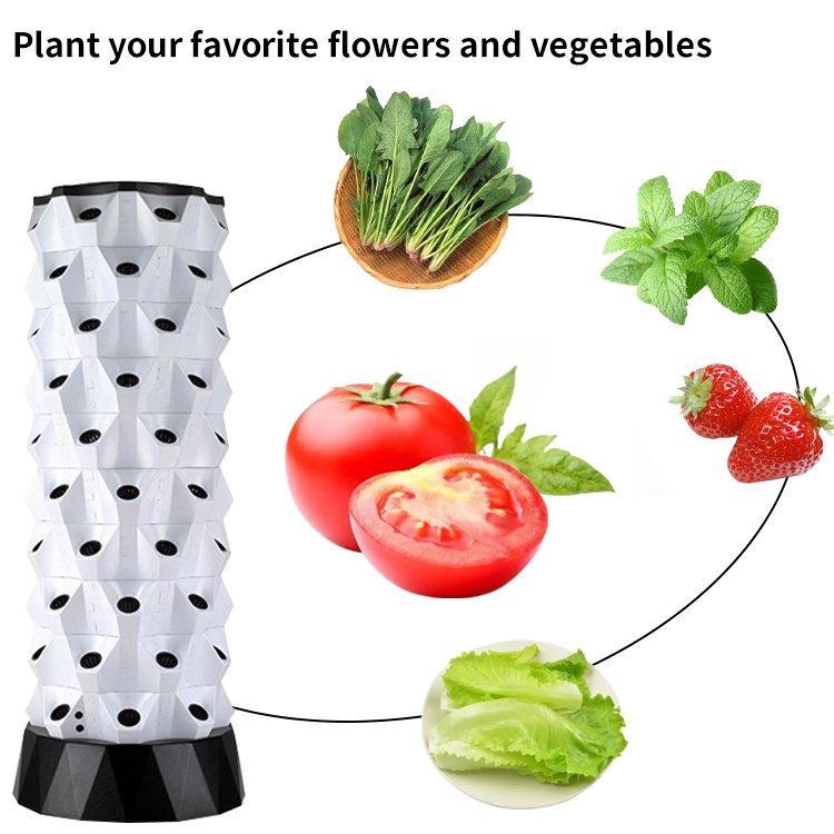 Farming Aeroponics Herb/Flower/Vegetable Garden Agricultural Greenhouse Soilless Culture Vertical Hydroponic Growing Tower Pvc