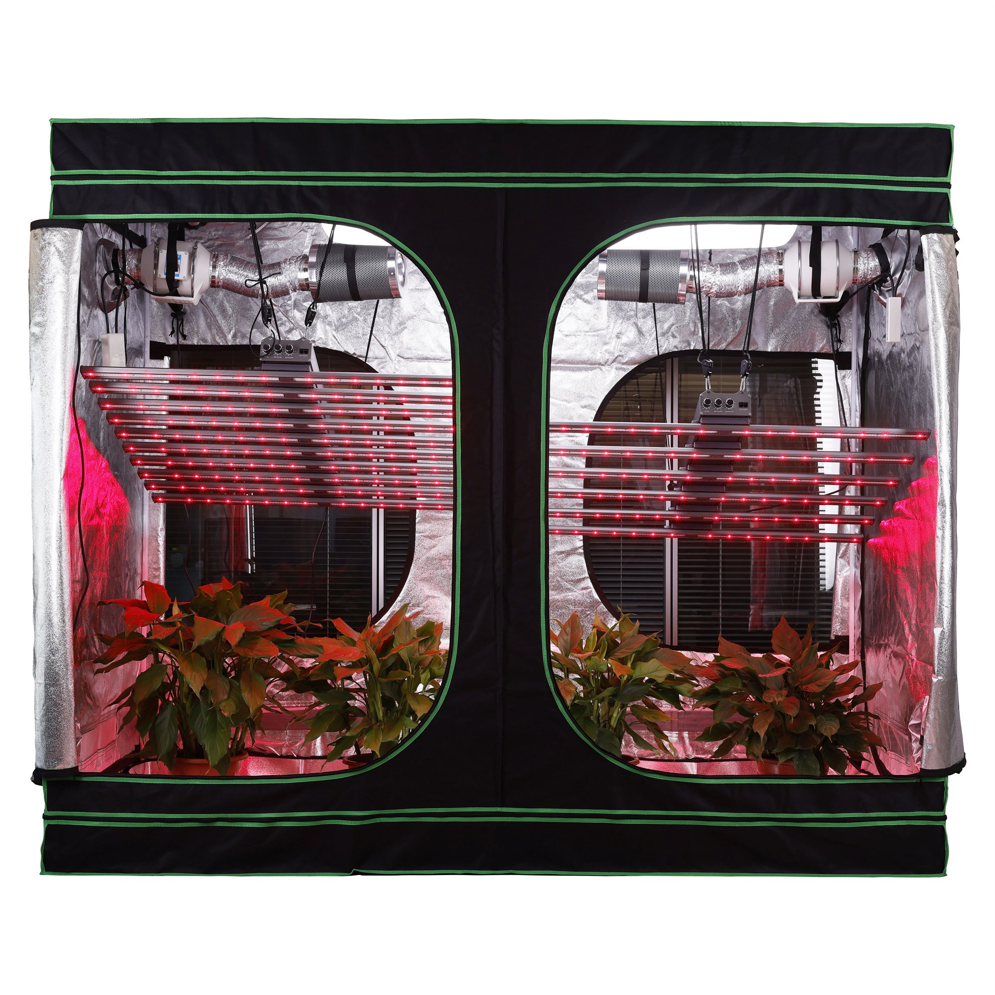 240x120x200 Grow plant Tent Complete Kit with LED Grow Lights Carbon Filter Duct Steel Fan Air Duct