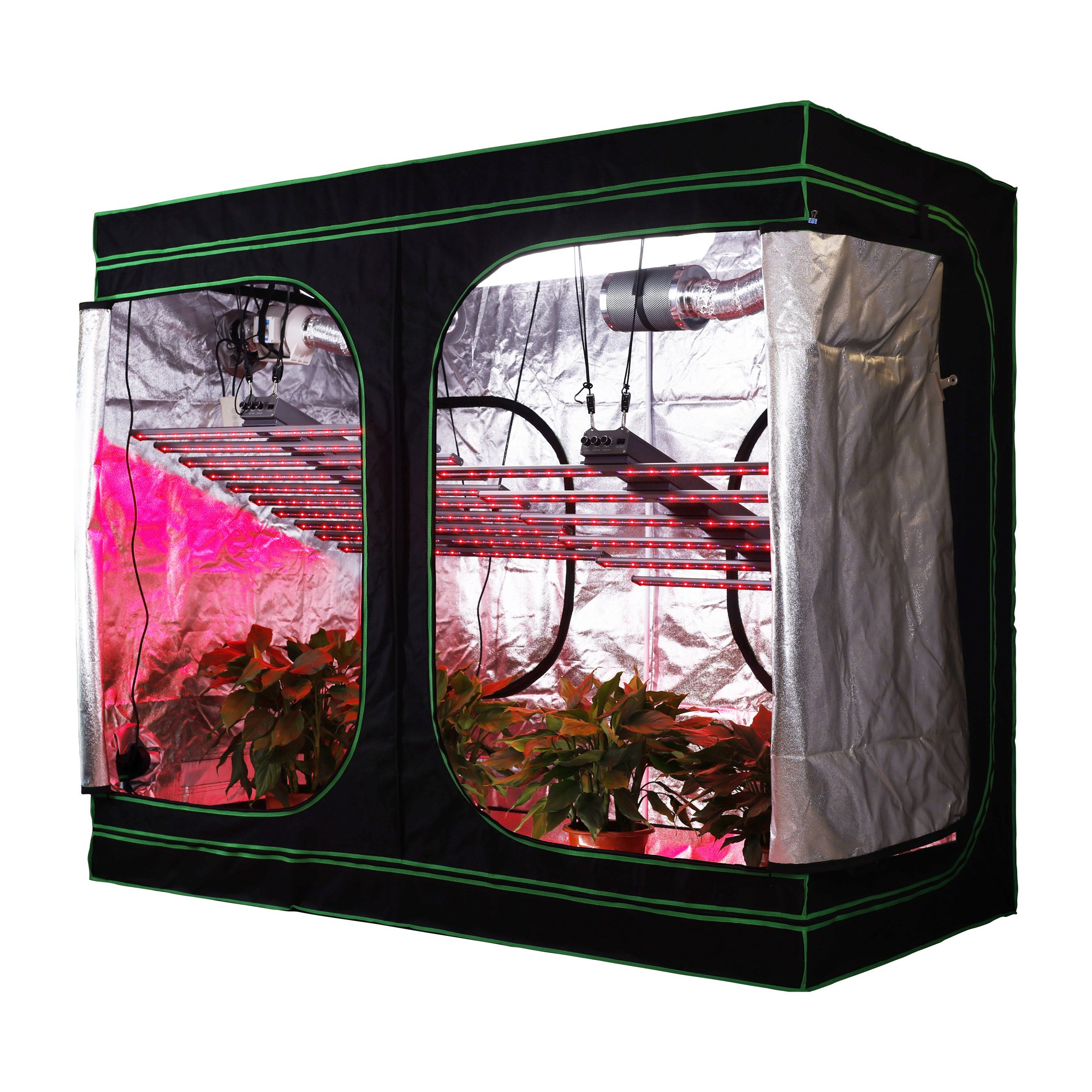 240x120x200 Grow plant Tent Complete Kit with LED Grow Lights Carbon Filter Duct Steel Fan Air Duct
