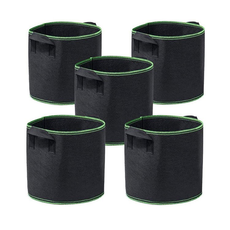 Factory Supplied Top Quality 10 Gallon Grow Bags 5 Pack Potato Grow Bags with 2 Side Windows Breathable Nonwoven Plant Bags