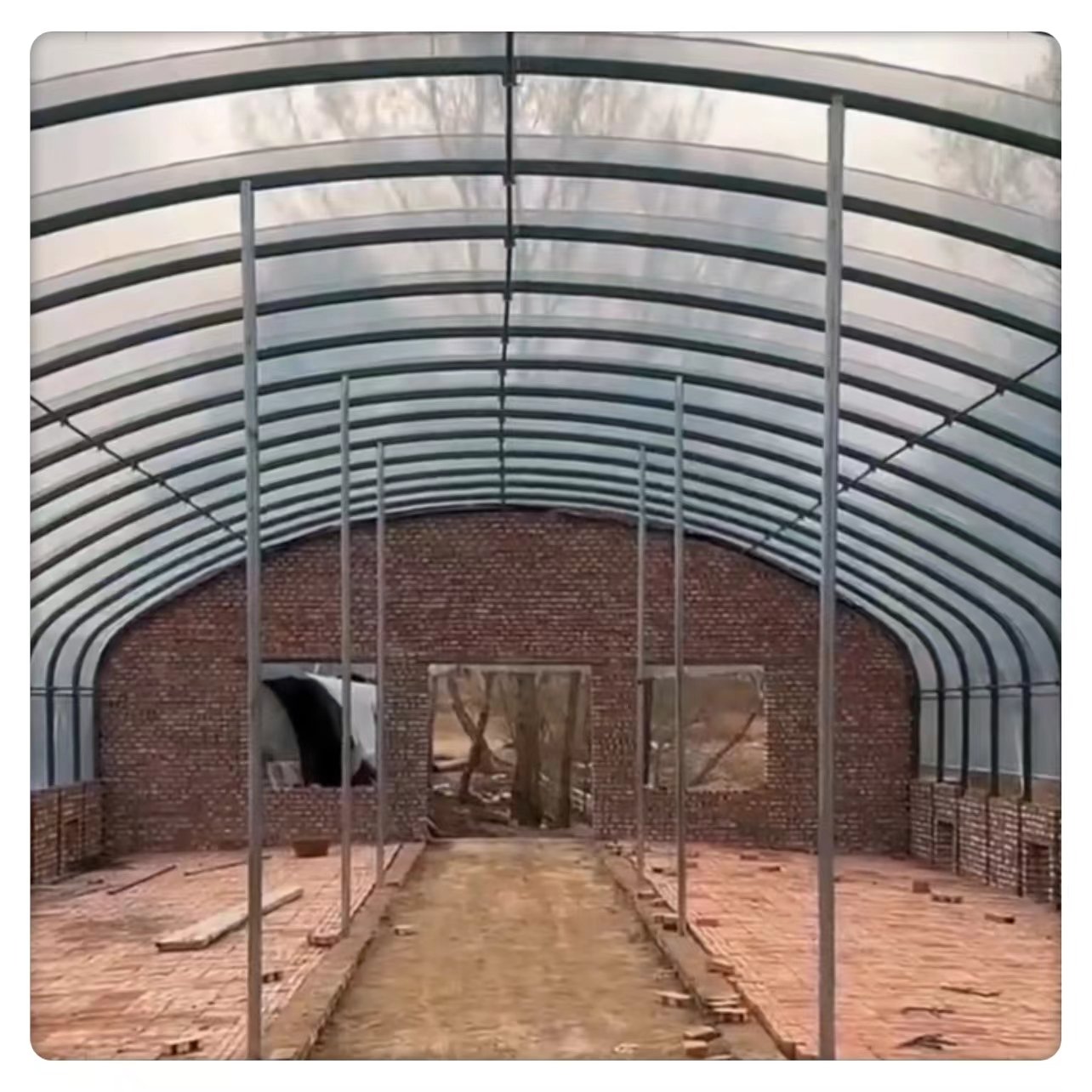 Customizable Modern Style Large Scale Poultry Farm Breeding Greenhouse Low Cost Single Square Made Film Steel Agriculture Plant