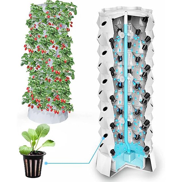 Greenhouse Vertical Hydroponics Food Grade ABS Tower Garden Growing System Pineapple Tower