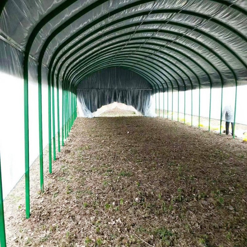 Commercial single arch Agricultural Farm thermal insulation oval pipe greenhouse for vegetable double layer insulated Greenhouse