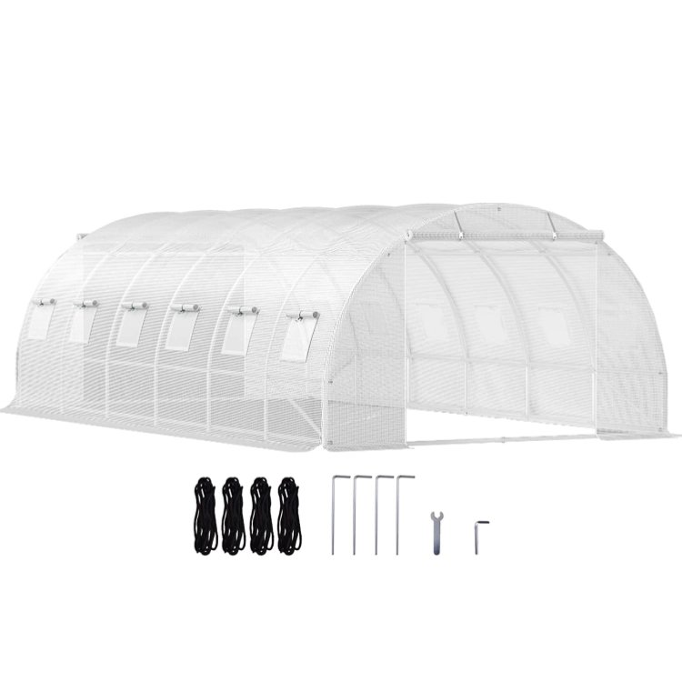 Hot Sale Agricultural Greenhouse Heavy Duty Galvanized Steel Frame Rot Proof Walk-in Tunnel Greenhouse Easily Assembled