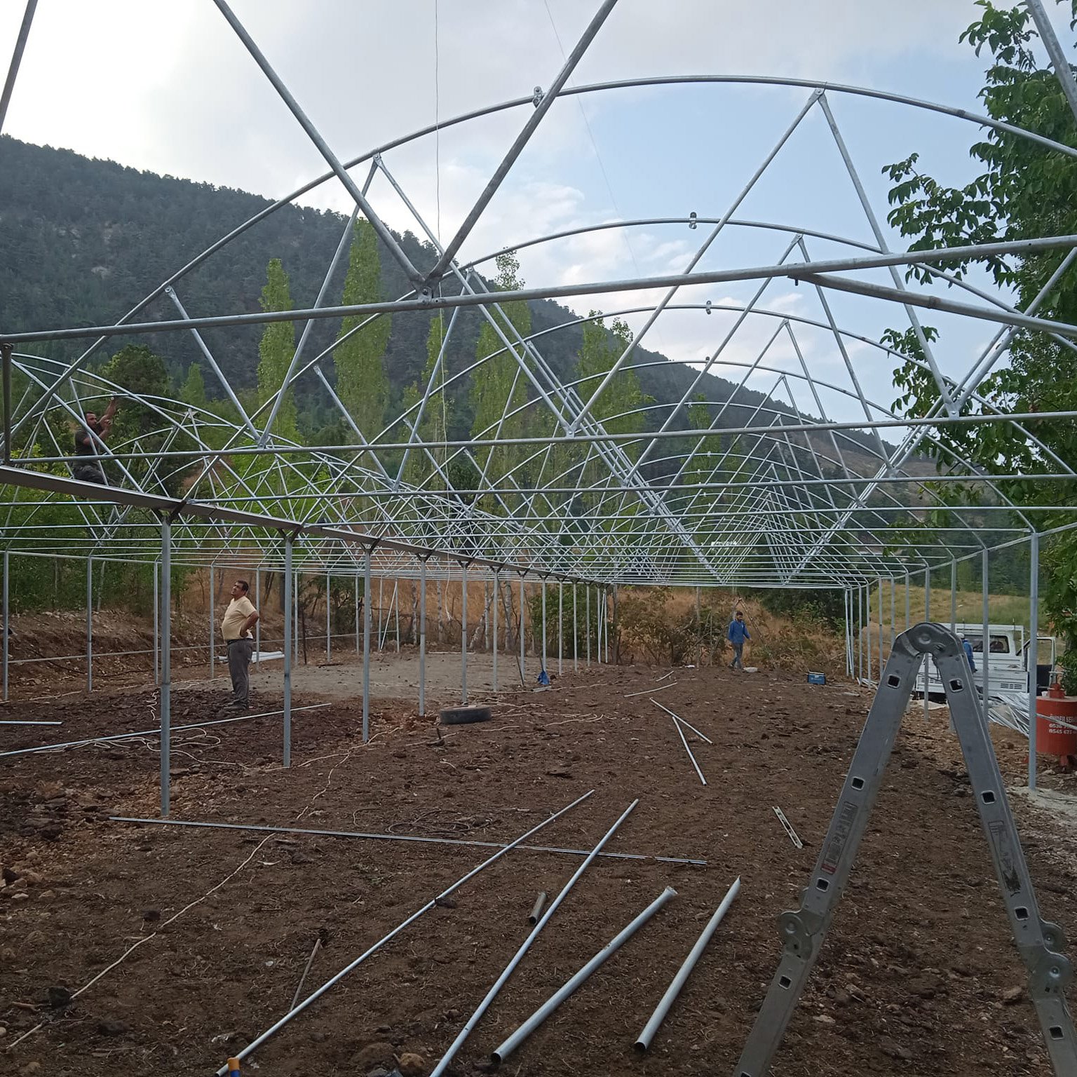 Agricultural Multi Span Greenhouse Plastic Film Hydroponics Vertical Farming System Greenhouse