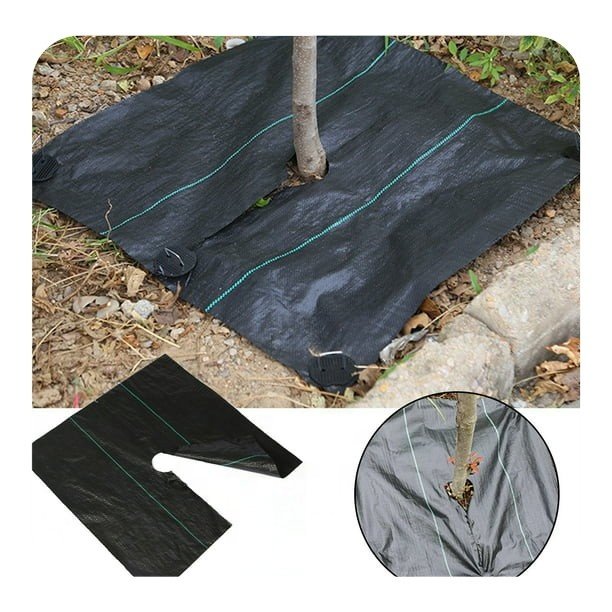 Tree Mulch Ring Mat 1.5m x 1.5m Square Weed Barrier Plant Protection Mat 5ftx5ft for Weed Control Water Permeable Ground Cover