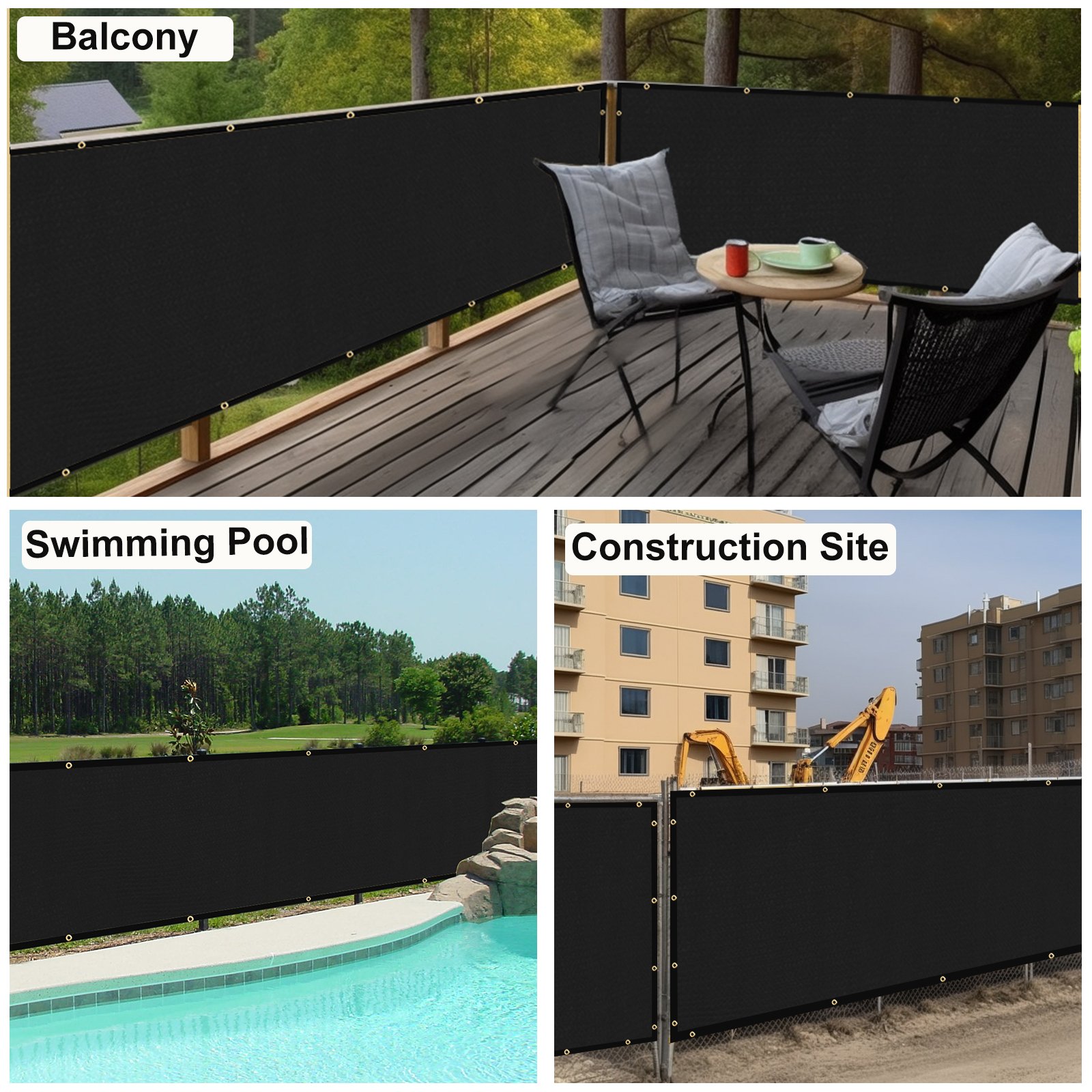 HDPE Black 3x10FT Sunshade Net 60% UV Protection Paranet Shade Outdoor Agricultural Greenhouse Garden Netting Finished Shade