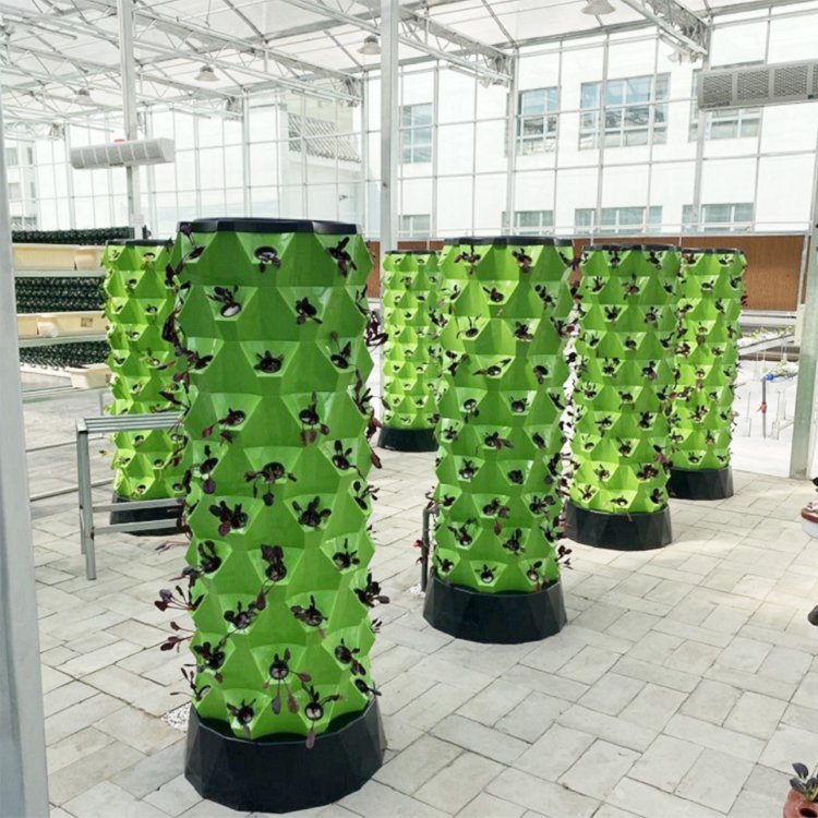 Skyplant New Agricultural Greenhouse Rotary Aeroponic Tower Garden Hydroponic System Vertical Framing