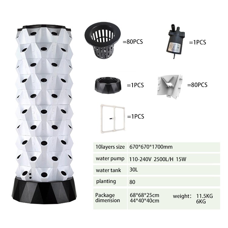 Skyplant New Agricultural Greenhouse Rotary Aeroponic Tower Garden Hydroponic System Vertical Framing