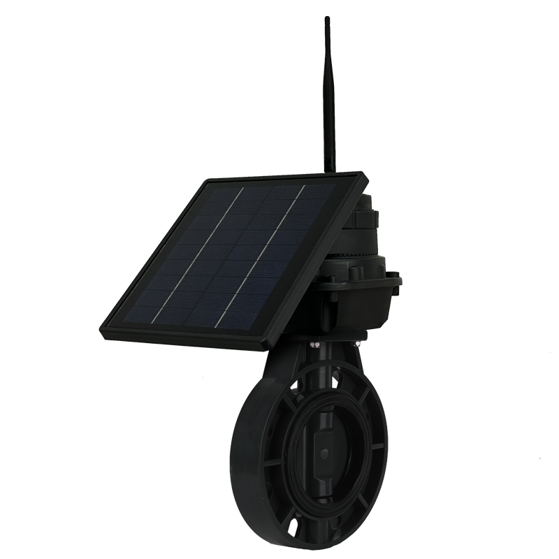 GSM/LoRa connected solar powered smart drip irrigation DN50 motorized PVC ball valve sprinkler irrigation system