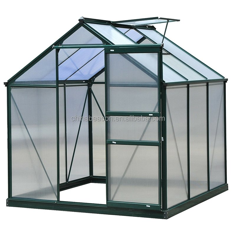 Hualiang small mini low cost Aluminium frame polycarbonate garden greenhouses