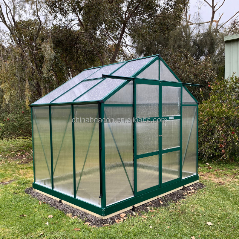 Hualiang small mini low cost Aluminium frame polycarbonate garden greenhouses