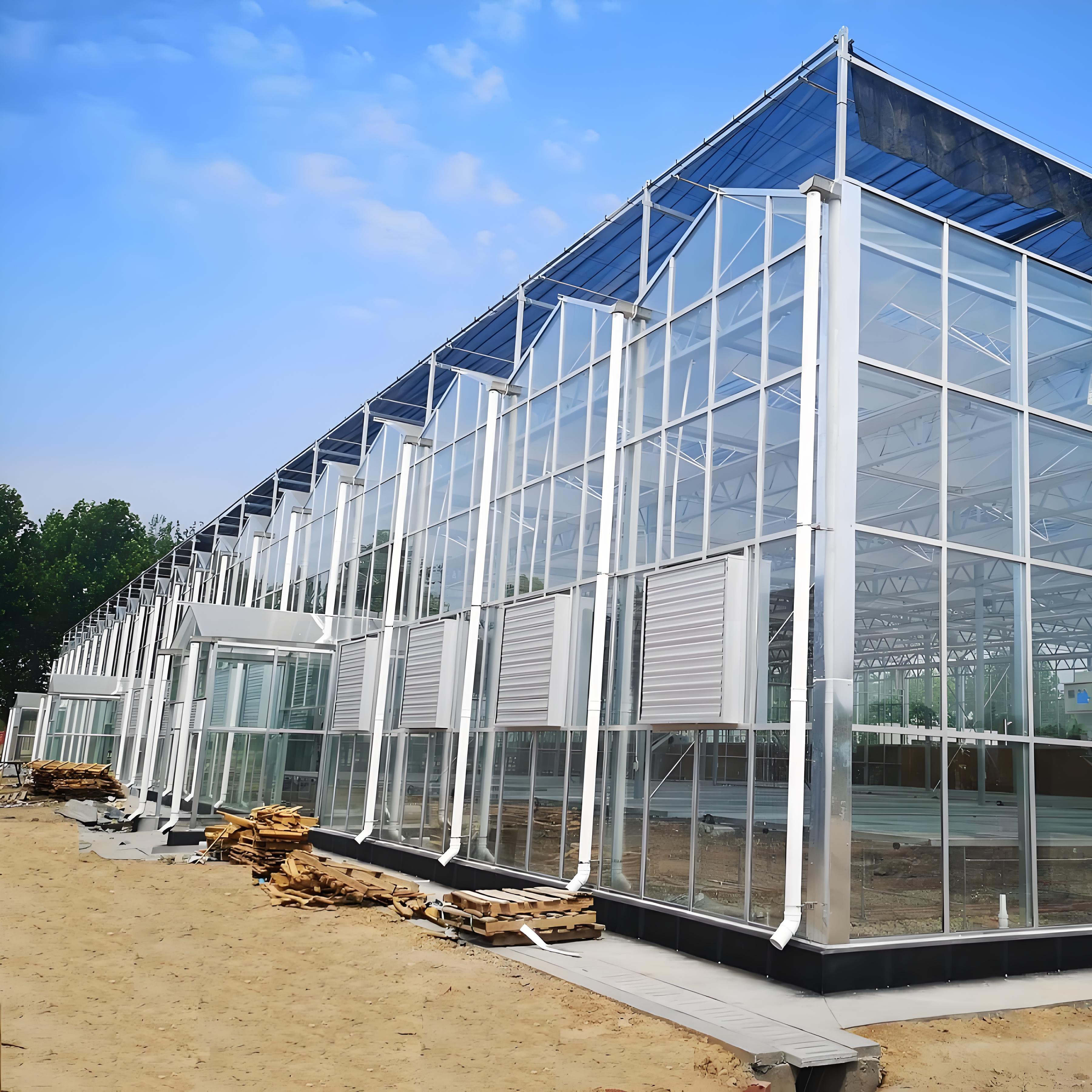 Smart Agricultural Multi-Span Venlo Glass Greenhouse Solar Photovoltaic Greenhouse vegetable fruit planting glass greenhouse