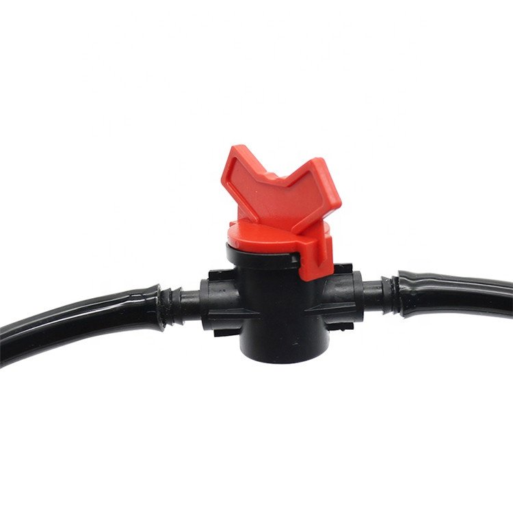 Mini Agricultural 8mm Drip Irrigation Fittings Water Hose Connector Barbed Control Valve