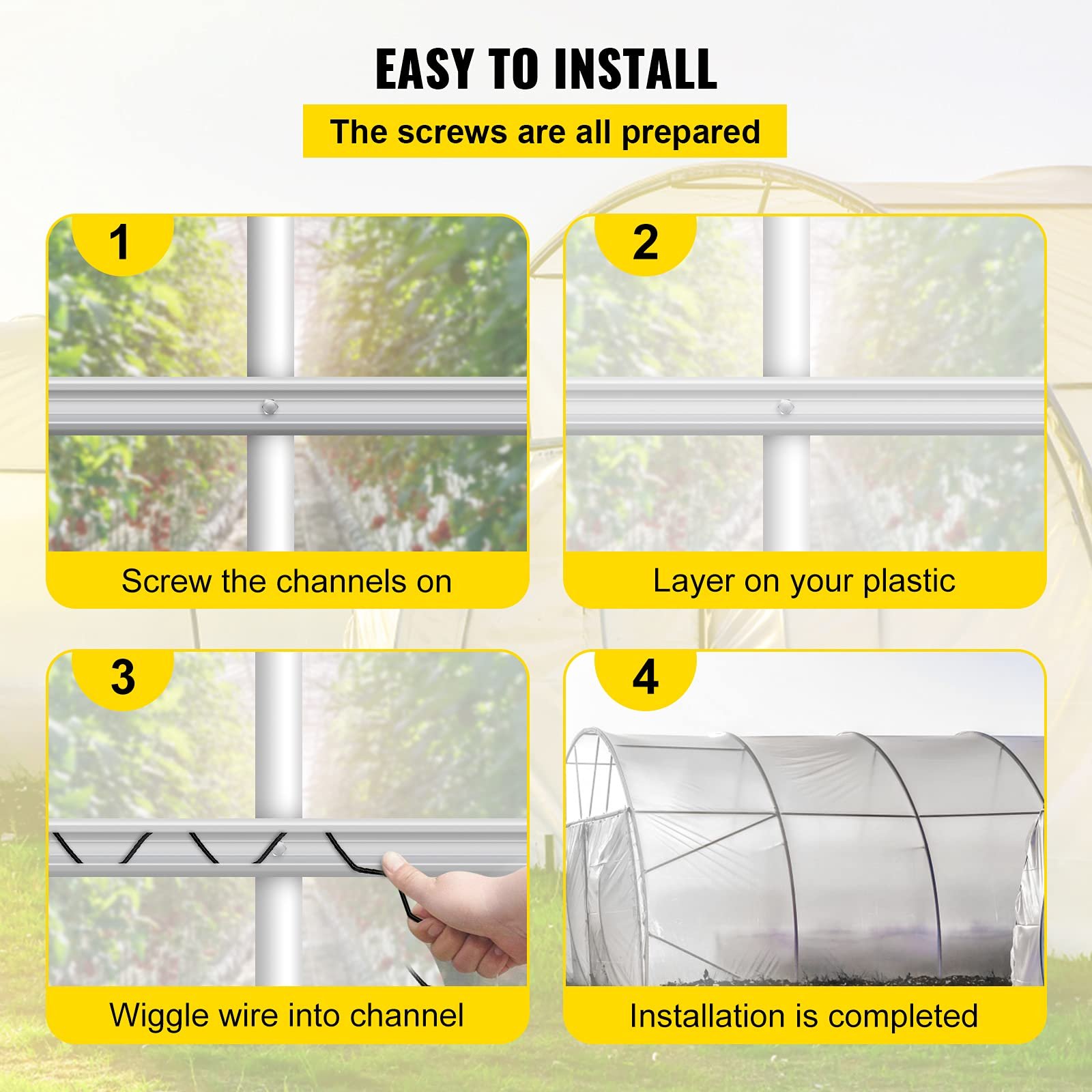 Greenhouse Poly Film Fasten Profile and Zigzag Wiggle Wire for Film Fixing Channel Shade Net Fastening System