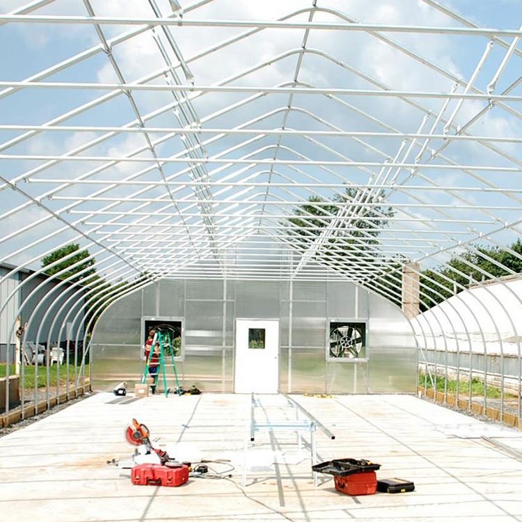 China Agricultural Commercial Farming Poly Tunnel Arch Frame Green House Artificial Greenhouse For Pepper
