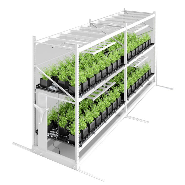 Nursery Double Layers Planting Growing Table Rolling Bench Indoor For Greenhouse