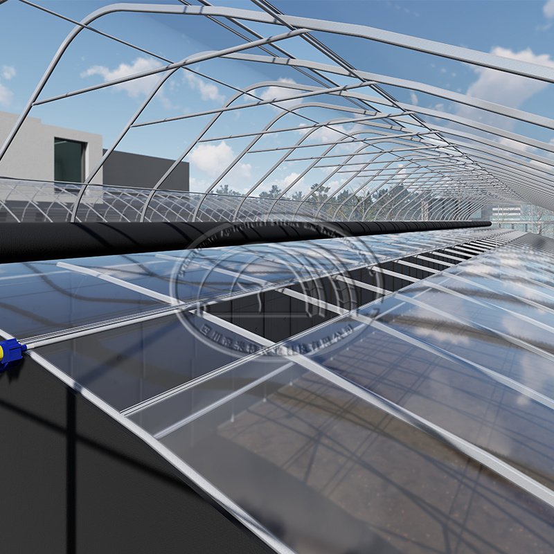 Double arch galvanized steel structure waterproof quilt winter warm greenhouse chinese agriculture passive solar greenhouse