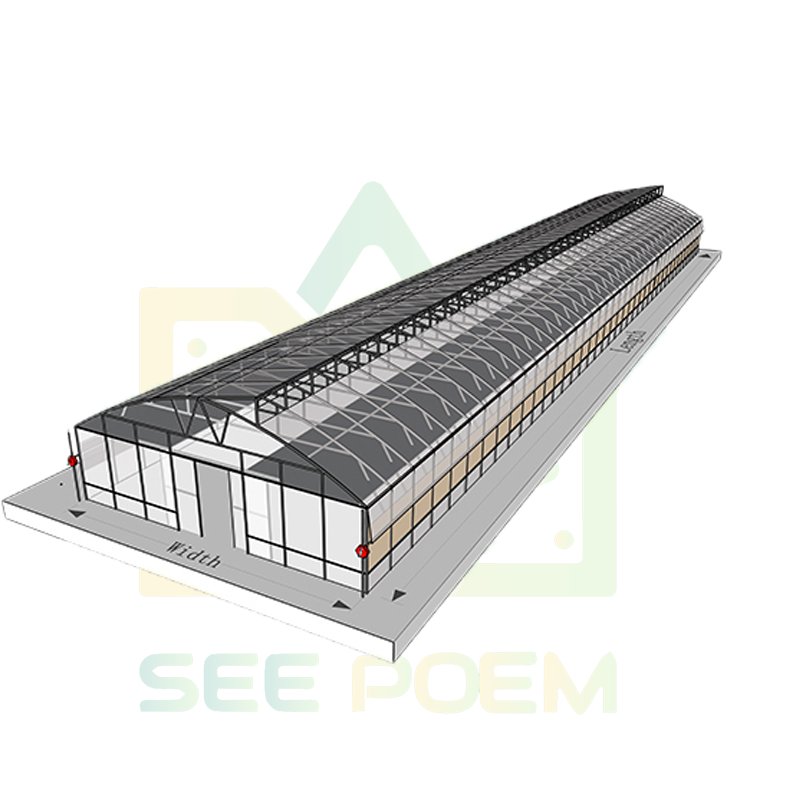 Round Agricultural Tunnel Single-span Greenhouse Fully Automated Light Deprivation Blackout Greenhouse