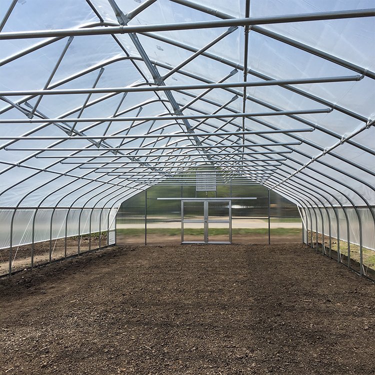 Hydroponic system high tunnel PE film covering frame winter agriculture single-span greenhouse for vegetables