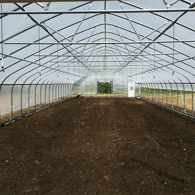 Hydroponic system high tunnel PE film covering frame winter agriculture single-span greenhouse for vegetables