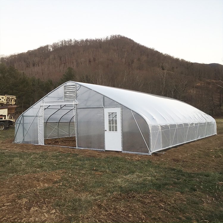 Hydroponic system high tunnel PE film covering frame winter agriculture single-span greenhouse for vegetables