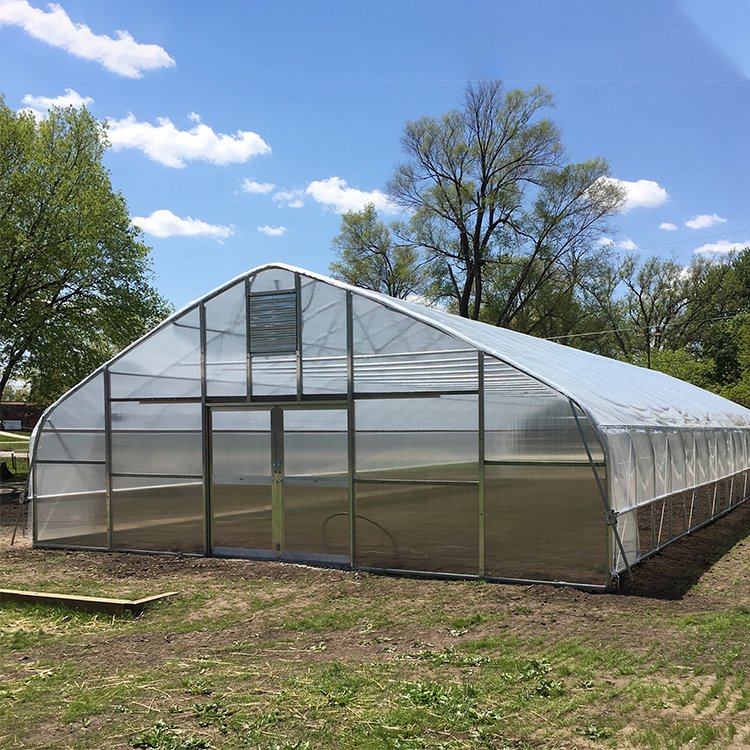 Hydroponic system high tunnel PE film covering frame winter agriculture single-span greenhouse for vegetables