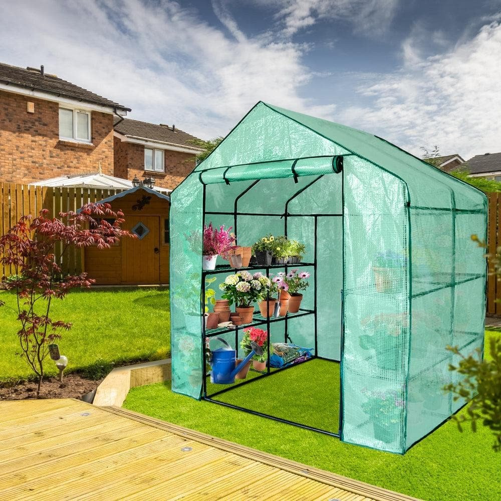 Small Portable Greenhouse Easy-to-Assemble Metal Plastic Frame PE PVC Poly Tunnel for Indoor & Outdoor Planting Agricultural Use