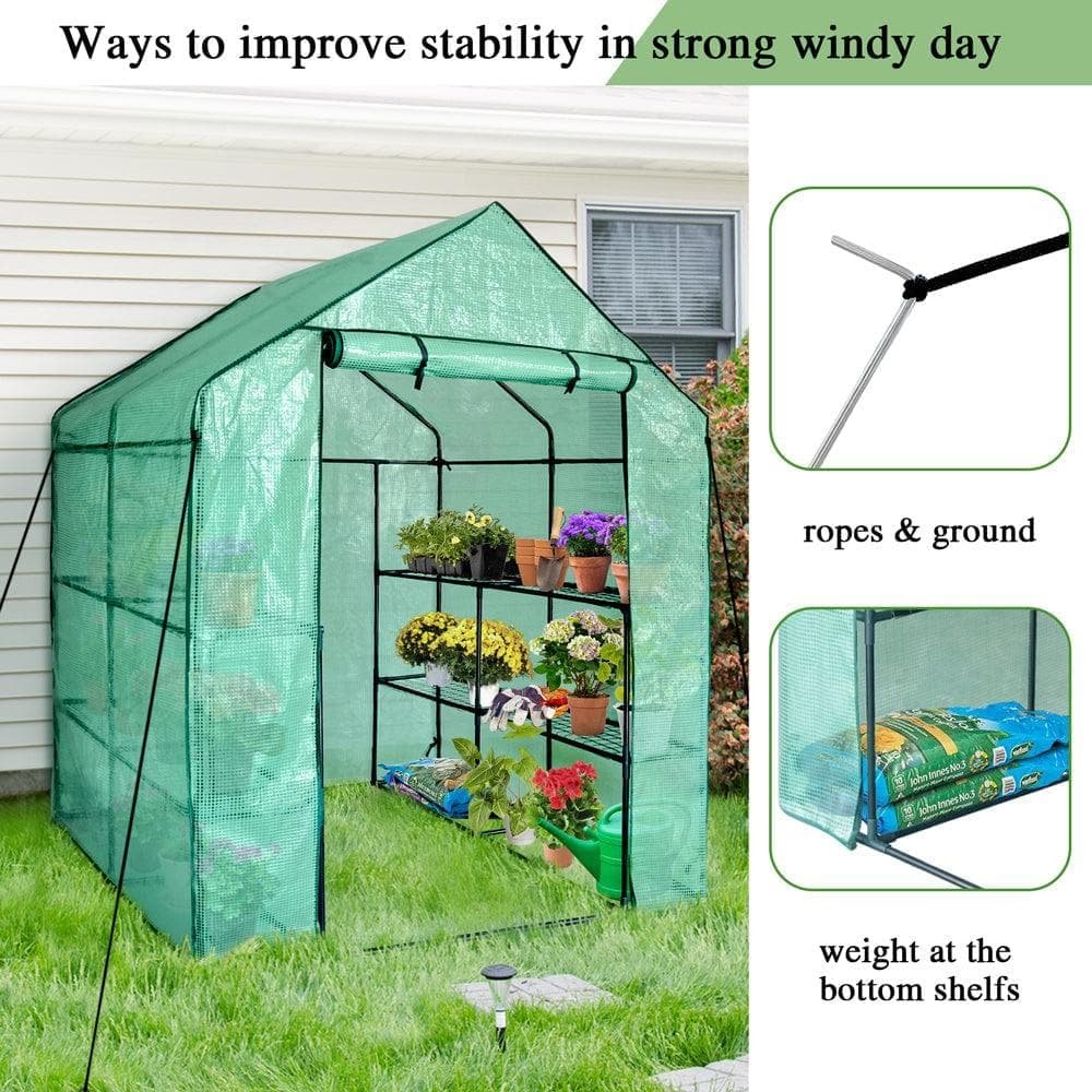 Small Portable Greenhouse Easy-to-Assemble Metal Plastic Frame PE PVC Poly Tunnel for Indoor & Outdoor Planting Agricultural Use